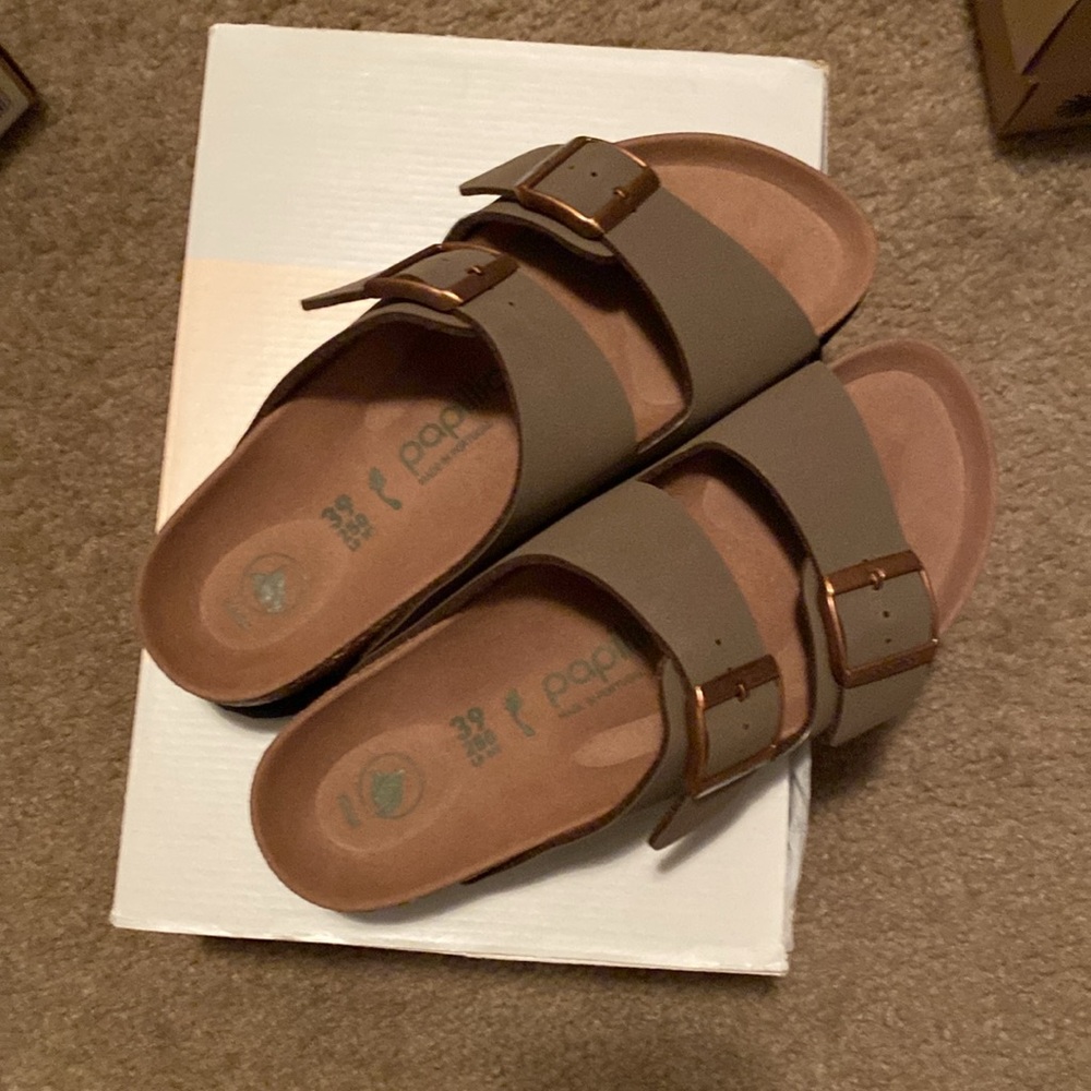 papillo Arizona Grooved bottom platform NWB size 39N Mocca - Picture 3 of 9